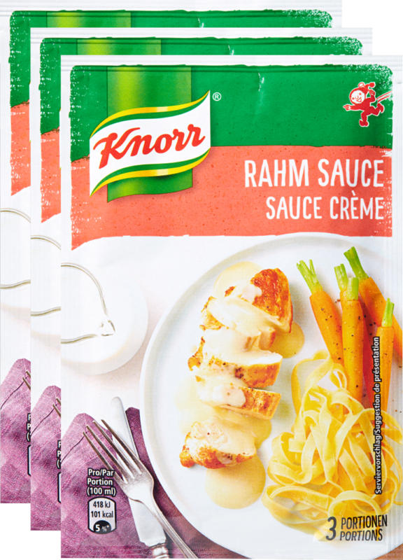 Knorr Rahm Sauce , 3 x 33 g
