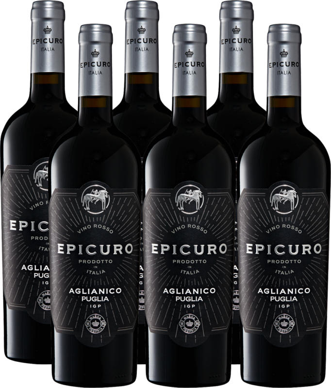 Epicuro Aglianico Puglia IGP, 2020, Apulien, Italien, 6 x 75 cl
