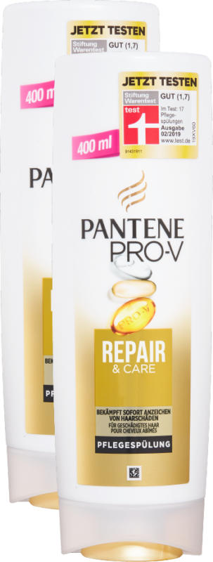 Balsamo Repair & Care Pantene, 2 x 400 ml