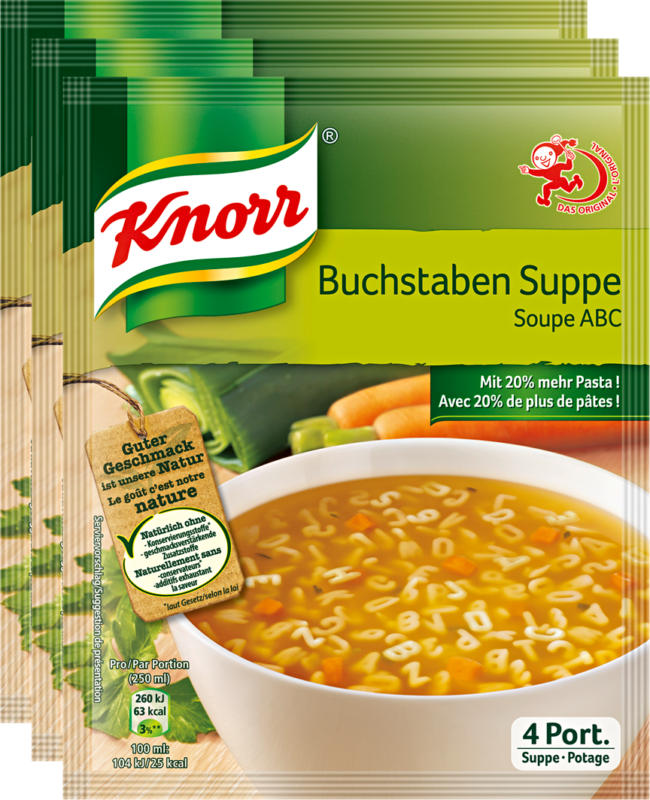 Knorr Buchstabensuppe, 3 x 71 g