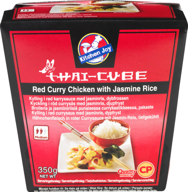 Kitchen Joy Thai-Cube Red Curry Chicken, mit Jasminreis, 350 g