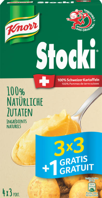 Knorr Stocki, 3 x 3 + 1 gratis, 440 g