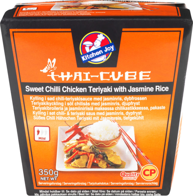 Kitchen Joy Thai-Cube Sweet Chili Chicken Teriyaki, mit Jasminreis, 350 g