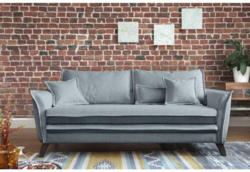 3-Sitzer-Sofa Charming Charlie mit Kissen Hellgrau