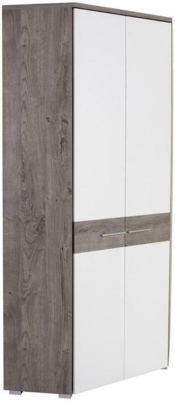 Eckschrank 80cm Monza New, Ribbeck Eiche Dekor/Weiß