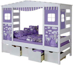 Hausbett Lio 90x200 cm Weiß/ Flieder
