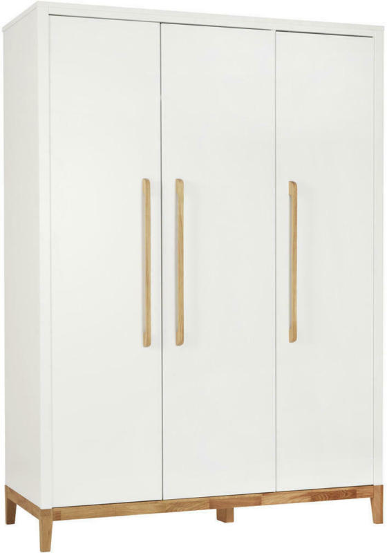 BABYKLEIDERSCHRANK Scandic Weiß, Eichefarben