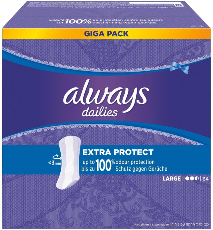 Always Dailies Slipeinlagen Extra Protect Large Giga Pack 64 Stück -