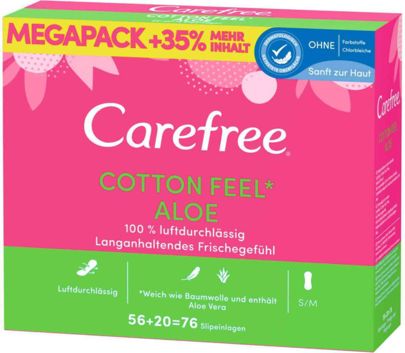 Salvaslip Carefree Cotton Aloe MEGAPACK da 76 pezzi -