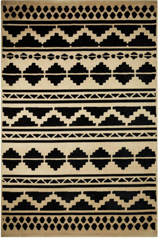 Flachflorteppich „Scandy 310“ Schwarz/Naturell, 80x150cm 80x150 cm