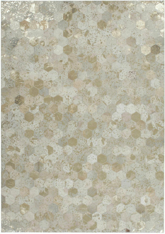 Lederteppich „Spark 210“, elfenbein/gold 80x150 cm