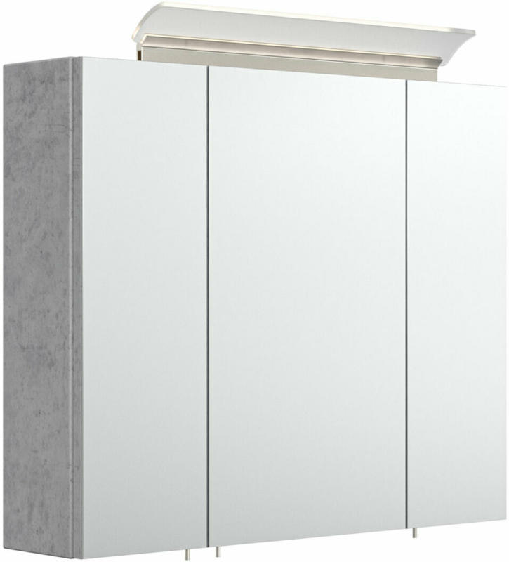 Spiegelschrank, 75 cm, inkl. LED-Acrylglaslampe, beton beton