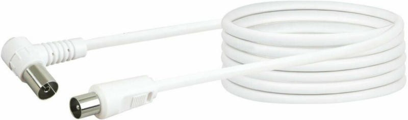 Antennenkabel, 75 dB, 5 m, weiß, mit Winkelstecker 5
