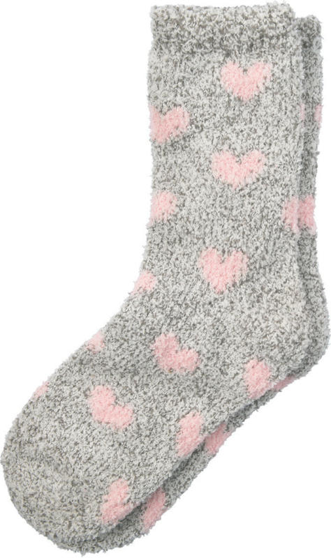 1 Paar Damen Kuschelsocken mit Herz-Allover (Nur online)