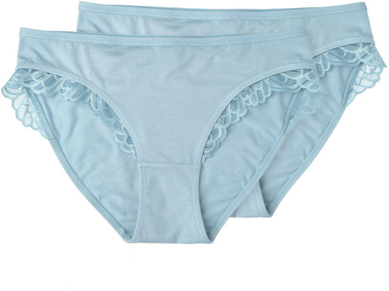 2 Damen Slips mit Spitzenbesatz (Nur online)