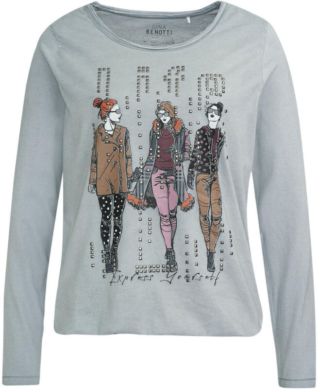 Damen Langarmshirt mit Nieten (Nur online)