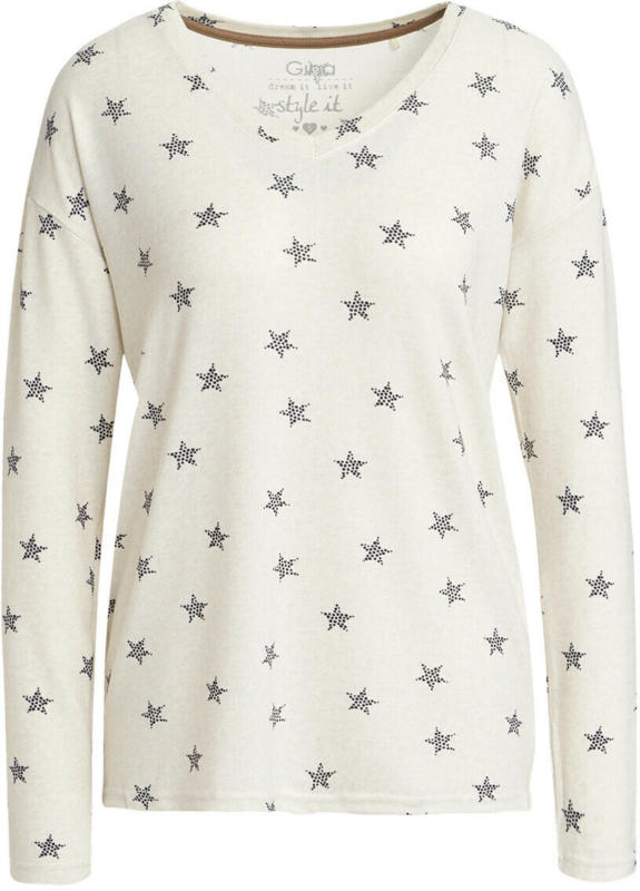 Damen Langarmshirt mit Stern-Allover (Nur online)