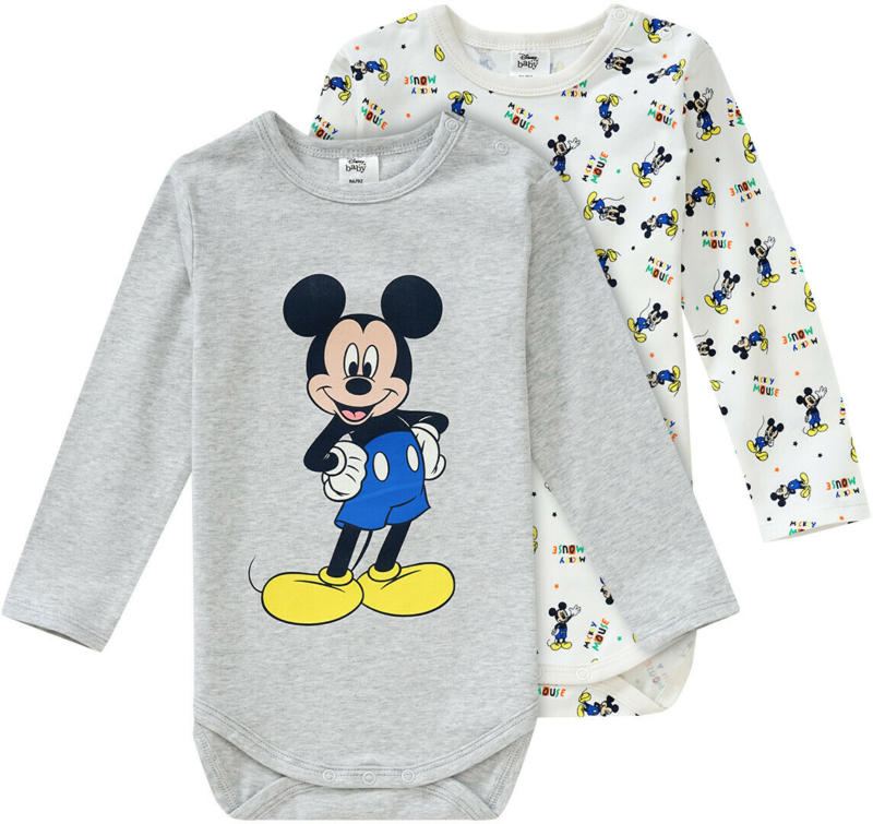 2 Micky Maus Langarmbodys im Set (Nur online)