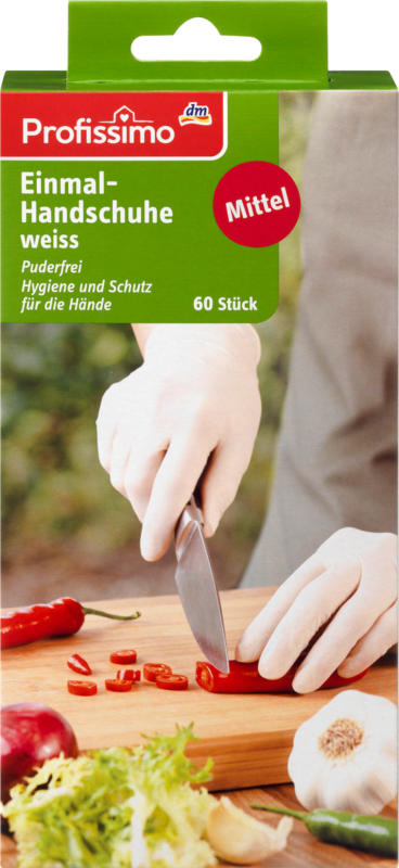 Profissimo Einmalhandschuhe Latex weiß M