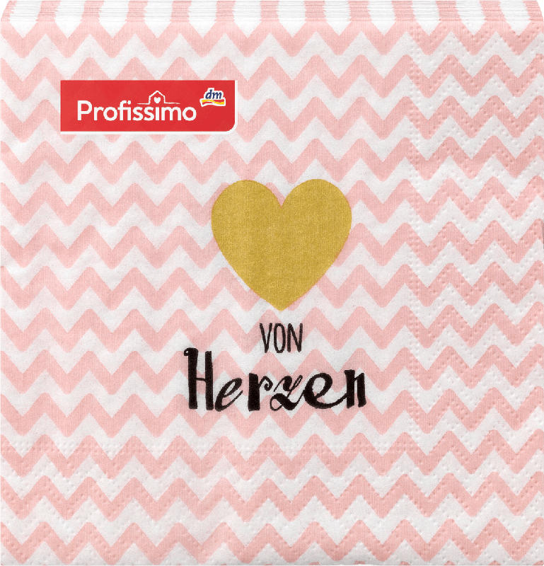 Profissimo Servietten von Herzen (25 x 25 cm)
