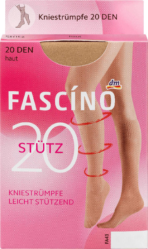 FASCÍNO Stütz Kniestrümpfe 20 den, hautfarben, Gr. 35-38