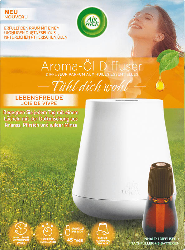 AirWick Lufterfrischer Aroma-Öl Diffuser Starter Set Lebensfreude