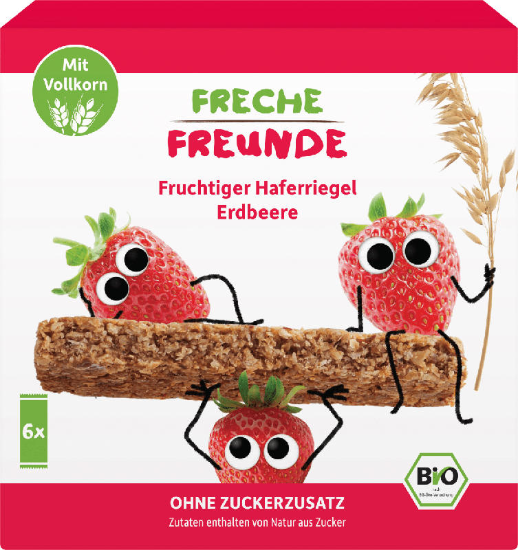 Freche Freunde Fruchtiger Haferriegel Erdbeere