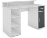 Möbelix Schreibtisch mit Stauraum B 120cm H88cm Don Weiß/Anthrazit