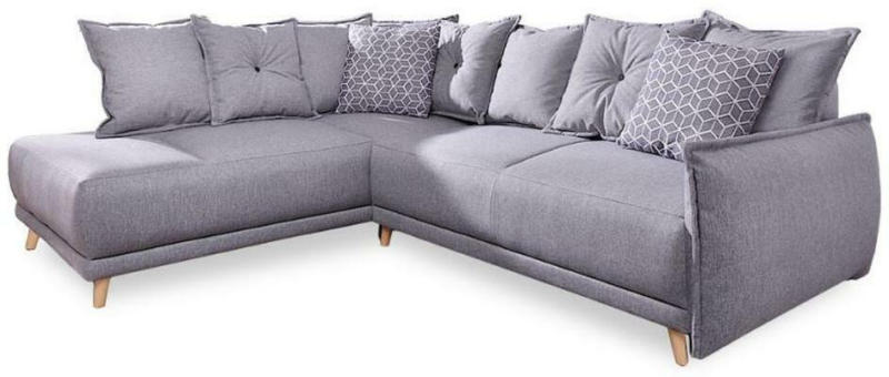 Ecksofa mit Schlaffunktion und Bettkasten Lazy Lukka Webstoff