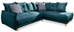 Ecksofa mit Schlaffunktion und Bettkasten Lazy Lukka Webstoff