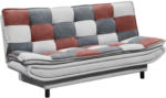 Möbelix 2-Sitzer-Sofa mit Schlaffunkt. und Bettkasten Patch Grau/Beere