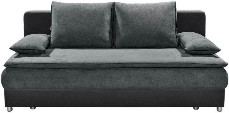 Schlafsofa in Textil, Holzwerkstoff Anthrazit, Schwarz