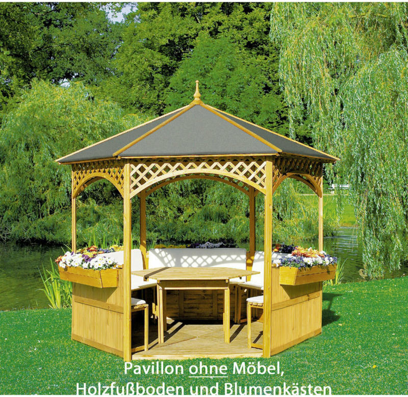 Pavillon „Palma“, mit Holzdach & Dachpappe