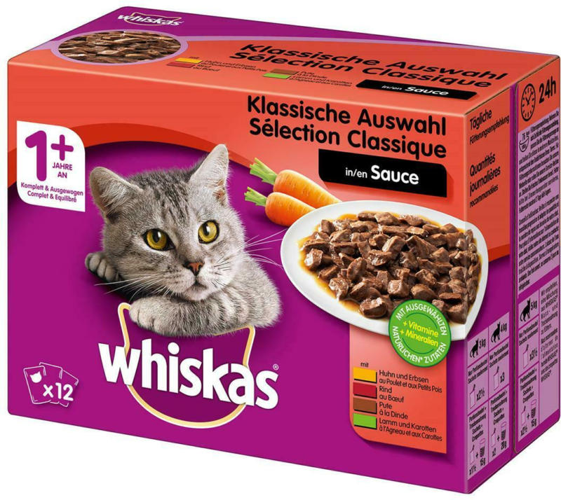Whiskas Klassische Auswahl in Sauce 1+