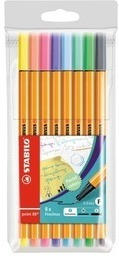 STABILO Fineliner Point 88 88 / 8 - 01 8er Etui Pastellfarben