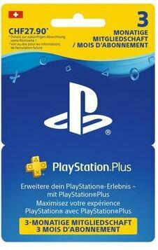 Geschenkkarte Sony PS+ 3 Months