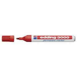 EDDING Marqeur permanent 3000 1.5 - 3mm 3000 - 2 rouge, imperméabile