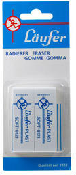 LÄUFER Radierer Plast Soft 69806 2 Stück 65x21x12mm