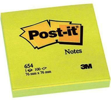 POST - IT Block 76x76mm 654 gelb / 100 Blatt