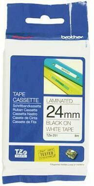 PTOUCH Band, laminiert schwarz / weiss TZe - 251 PT - 2450DX 24 mm