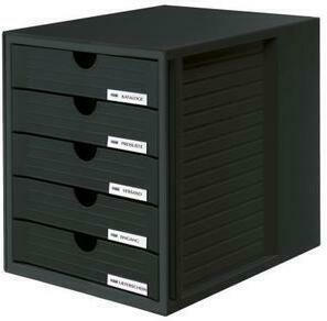 HAN Systemboxen 5 Fächer 1450 - 13 schwarz / schwarz
