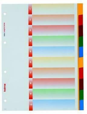 KOLMA Register LongLife A4 19.104.20 blanko, farb. Tabs, 10 - teilig