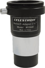 CELESTRON Barlow 1-1/4" - Adaptateur-T universel 1,25 (Noir)