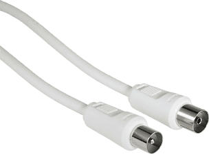 HAMA Câble d'antenne, Coax mâle - Câble d'antenne (Blanc)