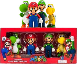 TOGETHER Super Mario: Figuren 4er Pack - Sammelfigur (Mehrfarbig)