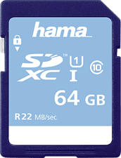 HAMA 104379 22MB/S UHS-i - SDXC-Schede di memoria (64 GB, 25 MB/s, Blu)