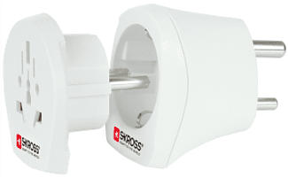 SKROSS SINGLE TRAVEL ADAPTER INDIA&EUROPE - Reiseadapter (Weiss)