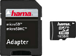 HAMA 108085 22MB/S CL10 +AD - Micro-SDHC-Schede di memoria  (16 GB, 22, Nero)