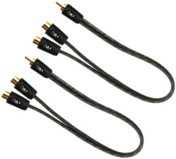 AIV 1 x Stecker - 2 x Buchse - 2 Stück - Cinch-Y-Kabel (Dunkelgrau)