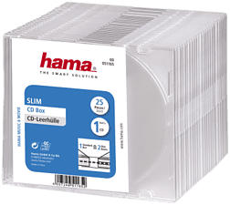 HAMA 51165 CD SLIM BOX CLEAR - CD-Leerhüllen (Transparent)